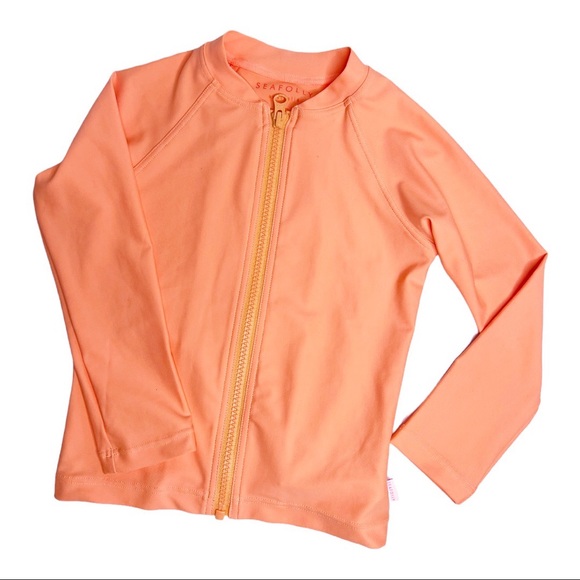 NWT Seafolly Australia Girls Size 4 Swim Longsleeve Rashguard - Picture 3 of 6
